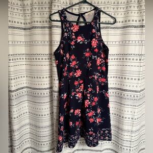 Rewind Navy and Pink Floral Top